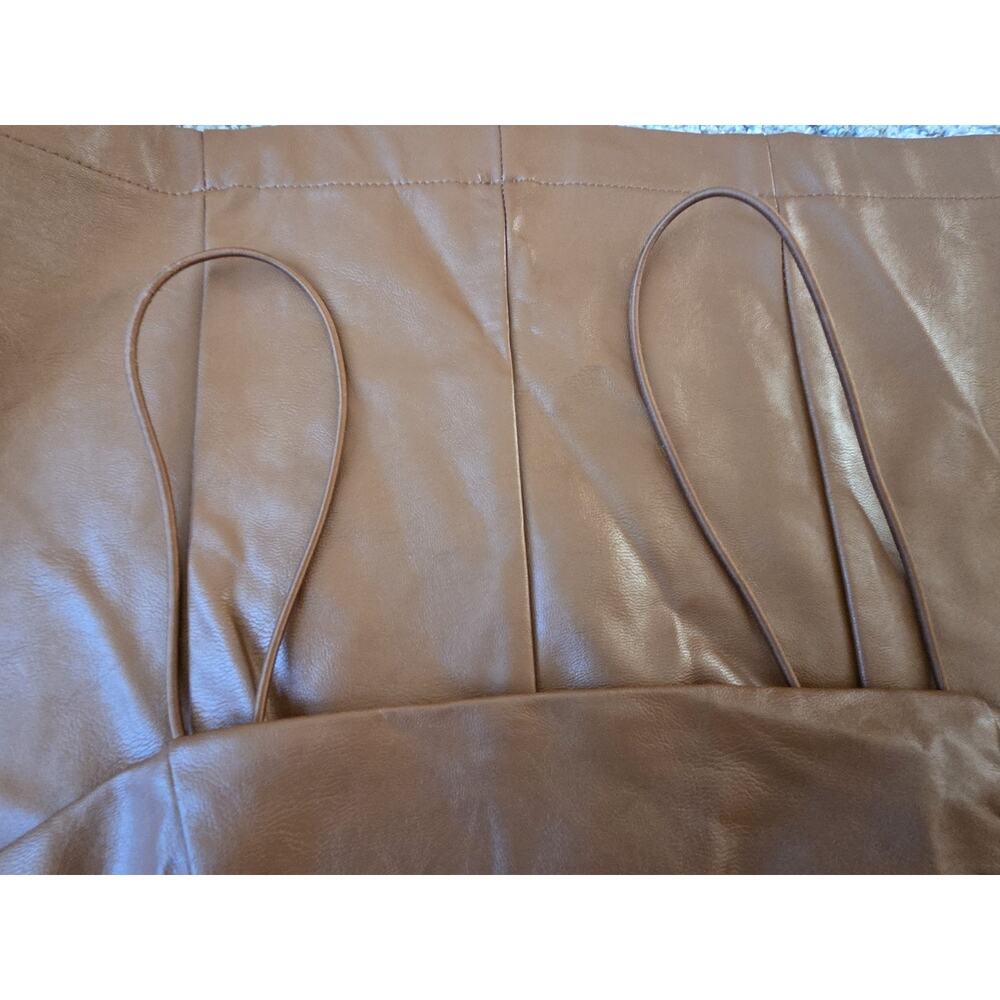NWT Wild Fable Brown Leather Slip Mini Dress Spaghetti Strap Sz S - Picture 6 of 11